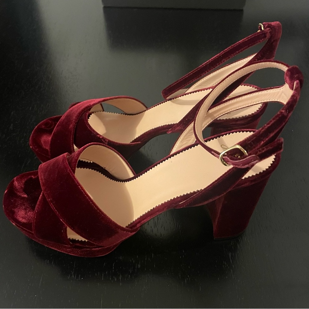 J. Crew Velvet Women’s size 10.5 Platform Heel